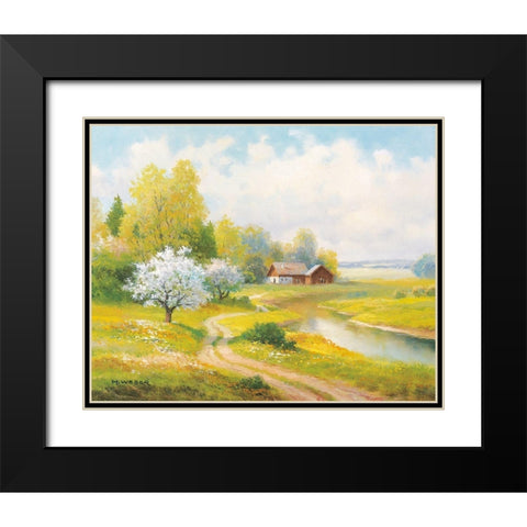 SEASONS Black Modern Wood Framed Art Print with Double Matting by Weber, Max