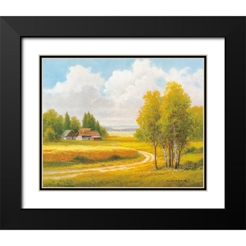 SEASONS Black Modern Wood Framed Art Print with Double Matting by Weber, Max