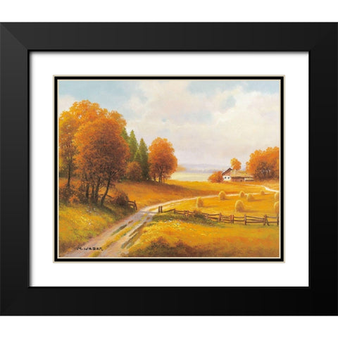 SEASONS Black Modern Wood Framed Art Print with Double Matting by Weber, Max