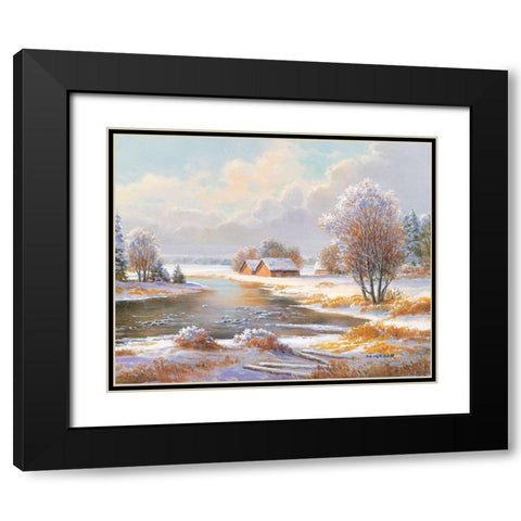 SEASONS Black Modern Wood Framed Art Print with Double Matting by Weber, Max