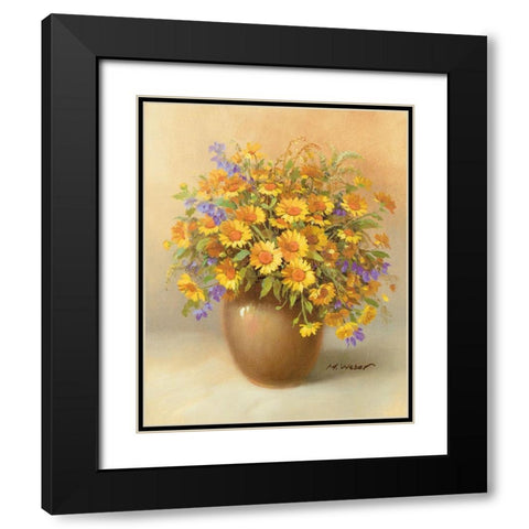 YELLOW BOUQUET Black Modern Wood Framed Art Print with Double Matting by Weber, Max