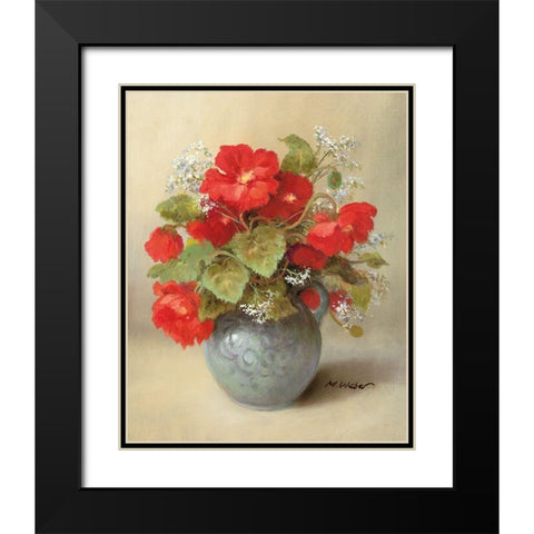 RED BOUQUET Black Modern Wood Framed Art Print with Double Matting by Weber, Max