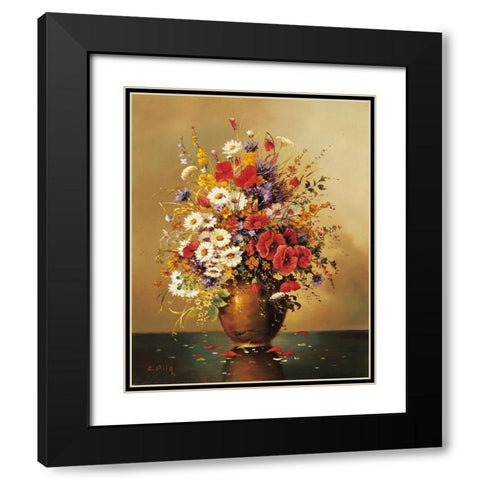 BOUQUET MUNICH SCHOOL II Black Modern Wood Framed Art Print with Double Matting by Pila