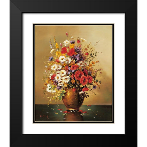 BOUQUET MUNICH SCHOOL II Black Modern Wood Framed Art Print with Double Matting by Pila