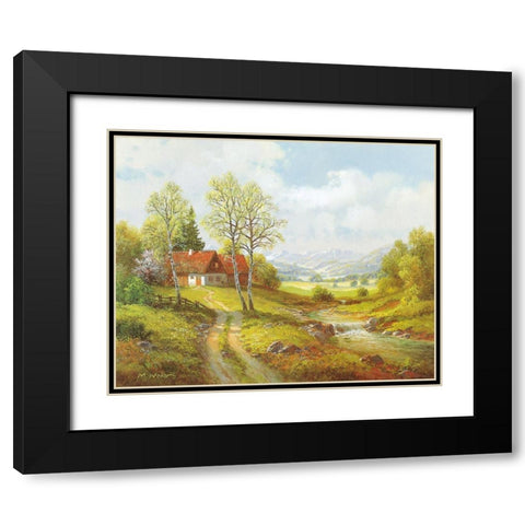 SEASONS Black Modern Wood Framed Art Print with Double Matting by Weber, Max