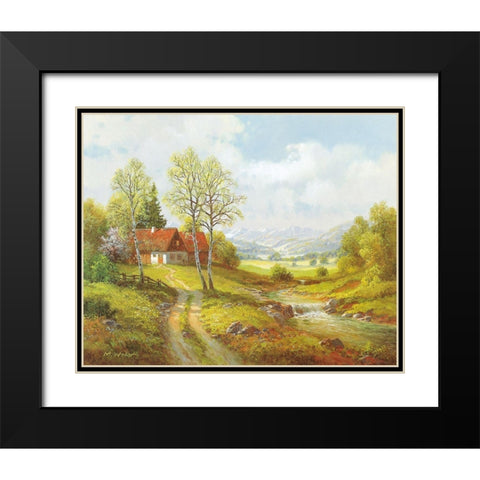 SEASONS Black Modern Wood Framed Art Print with Double Matting by Weber, Max