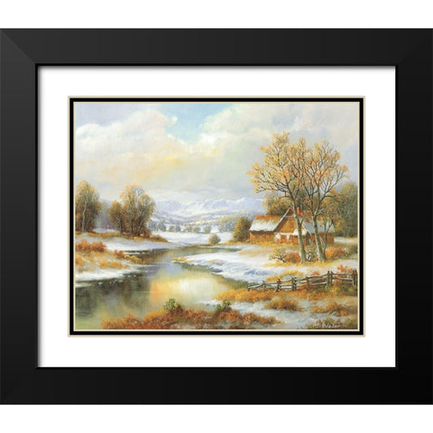 SEASONS Black Modern Wood Framed Art Print with Double Matting by Weber, Max