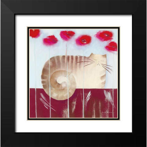 POPPY Black Modern Wood Framed Art Print with Double Matting by Robertson, Marilyn