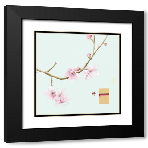 Pink Cherry I Black Modern Wood Framed Art Print with Double Matting by Gore, Ally-Reader, Robert