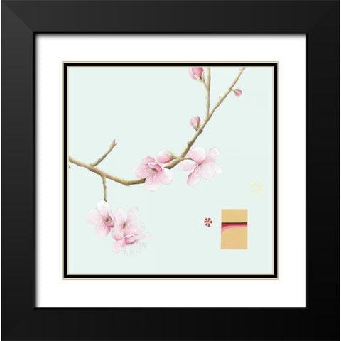 Pink Cherry I Black Modern Wood Framed Art Print with Double Matting by Gore, Ally-Reader, Robert