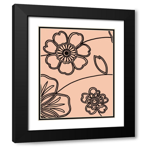 Accord III Black Modern Wood Framed Art Print with Double Matting by Design Show