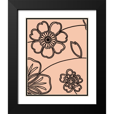 Accord III Black Modern Wood Framed Art Print with Double Matting by Design Show