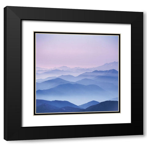 BLUE MOUNTAINS I Black Modern Wood Framed Art Print with Double Matting by Weissing, Gerd