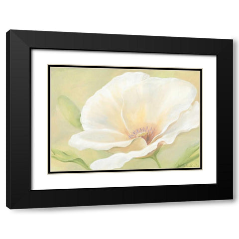 White flower I Black Modern Wood Framed Art Print with Double Matting by Boucher, Nathalie