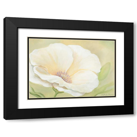 White flower II Black Modern Wood Framed Art Print with Double Matting by Boucher, Nathalie
