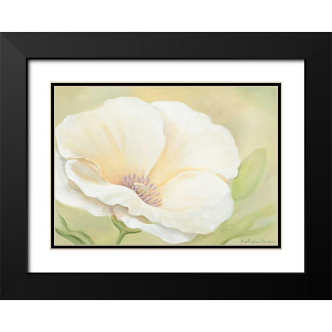 White flower II Black Modern Wood Framed Art Print with Double Matting by Boucher, Nathalie