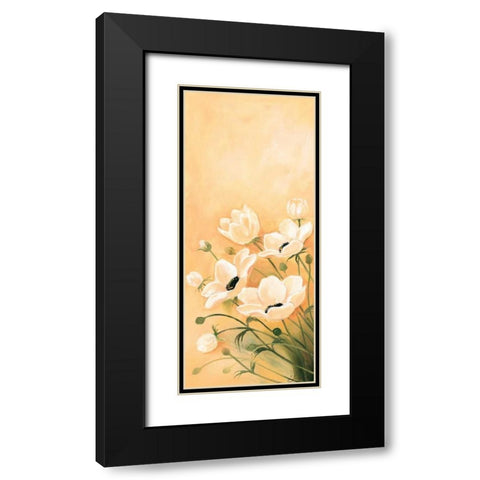 White poppies 1-3 Black Modern Wood Framed Art Print with Double Matting by Jasper