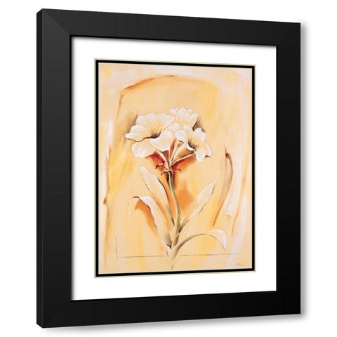 Morning glory Black Modern Wood Framed Art Print with Double Matting by Renee