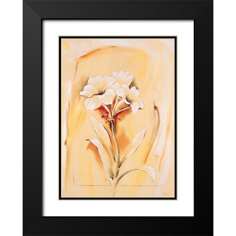 Morning glory Black Modern Wood Framed Art Print with Double Matting by Renee