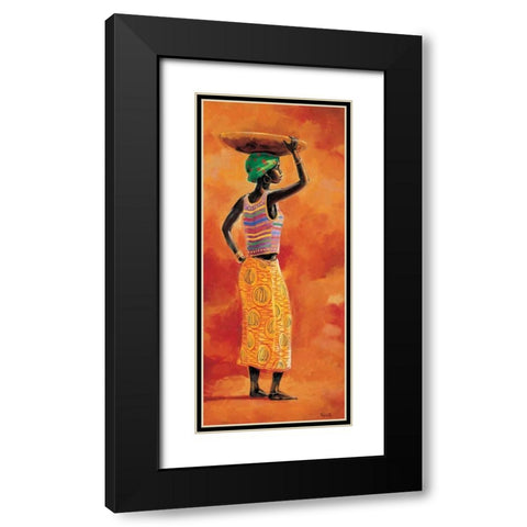 African beauty 1-3 Black Modern Wood Framed Art Print with Double Matting by Renee