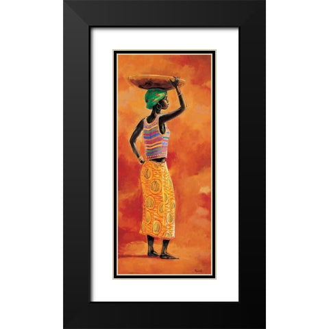 African beauty 1-3 Black Modern Wood Framed Art Print with Double Matting by Renee