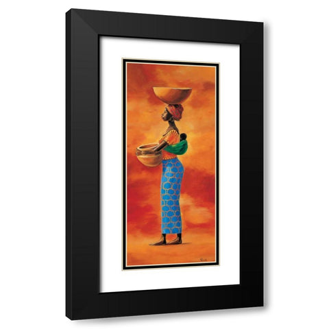 African beauty 3-3 Black Modern Wood Framed Art Print with Double Matting by Renee