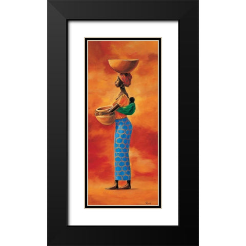 African beauty 3-3 Black Modern Wood Framed Art Print with Double Matting by Renee