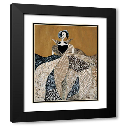 Fashion lady I Black Modern Wood Framed Art Print with Double Matting by Hedy