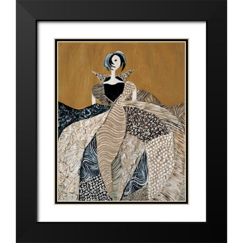 Fashion lady I Black Modern Wood Framed Art Print with Double Matting by Hedy