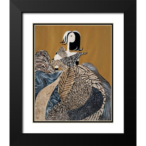 Fashion lady II Black Modern Wood Framed Art Print with Double Matting by Hedy