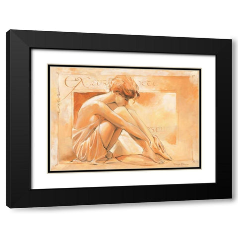 Sitting beauty Black Modern Wood Framed Art Print with Double Matting by Alberto, Tanya