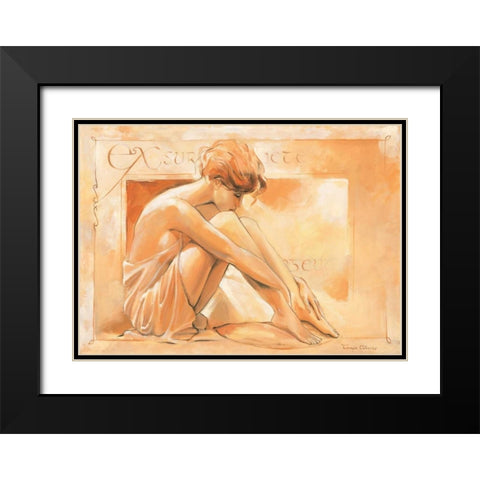 Sitting beauty Black Modern Wood Framed Art Print with Double Matting by Alberto, Tanya