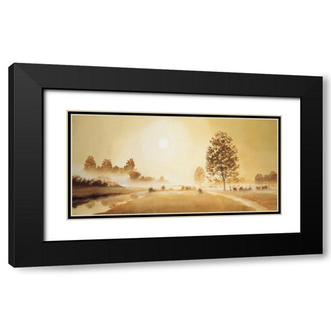 Misty landscape I Black Modern Wood Framed Art Print with Double Matting by Nauts, Frans