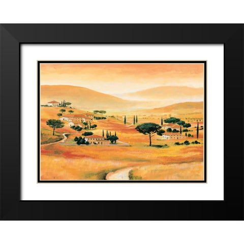 Tuscany I Black Modern Wood Framed Art Print with Double Matting by Renee