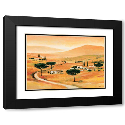 Tuscany III Black Modern Wood Framed Art Print with Double Matting by Renee