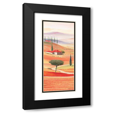 Tuscan Village IV Black Modern Wood Framed Art Print with Double Matting by Renee