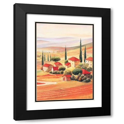Tuscan Village V Black Modern Wood Framed Art Print with Double Matting by Renee