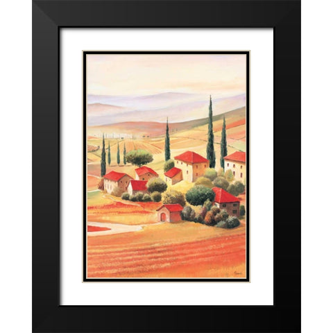 Tuscan Village V Black Modern Wood Framed Art Print with Double Matting by Renee