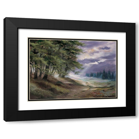 In the woods Black Modern Wood Framed Art Print with Double Matting by Withaar, Reint