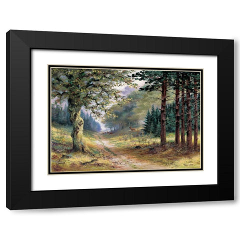Trees Black Modern Wood Framed Art Print with Double Matting by Withaar, Reint