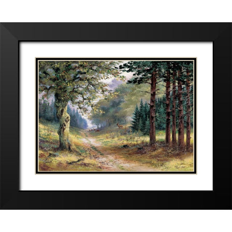 Trees Black Modern Wood Framed Art Print with Double Matting by Withaar, Reint