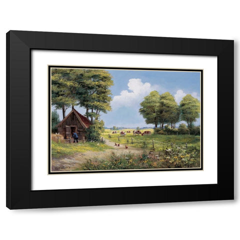 Farmhouse Black Modern Wood Framed Art Print with Double Matting by Withaar, Reint