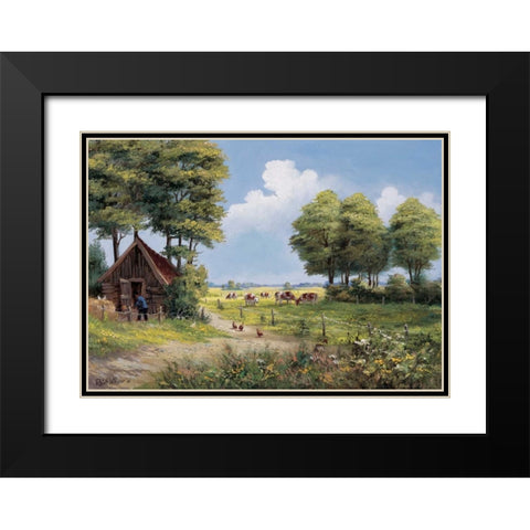 Farmhouse Black Modern Wood Framed Art Print with Double Matting by Withaar, Reint