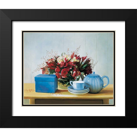 Stillife with teapot Black Modern Wood Framed Art Print with Double Matting by Bradshaw, Zeke