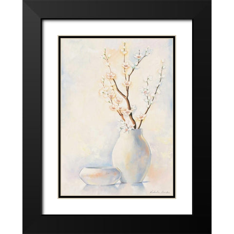 White vase I Black Modern Wood Framed Art Print with Double Matting by Boucher, Nathalie
