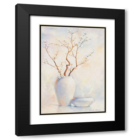 White vase II Black Modern Wood Framed Art Print with Double Matting by Boucher, Nathalie