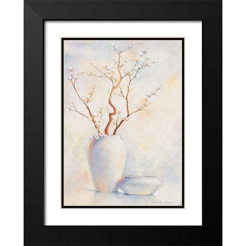 White vase II Black Modern Wood Framed Art Print with Double Matting by Boucher, Nathalie