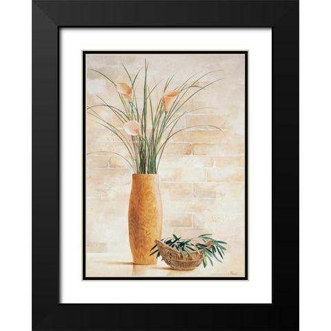 Grass in vase II Black Modern Wood Framed Art Print with Double Matting by Renee