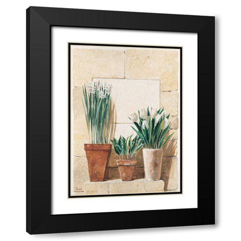 Three in a row Black Modern Wood Framed Art Print with Double Matting by Renee