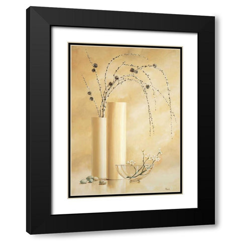 Vases with twigs II Black Modern Wood Framed Art Print with Double Matting by Renee